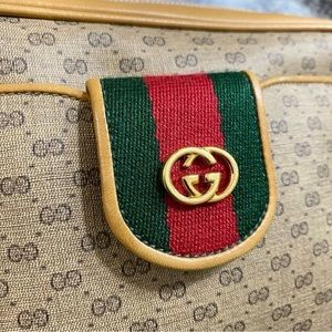 GUCCI GG Pattern Pvc Leather Crossbody Shoulder Bag 💼 light Brown